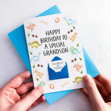 Load image into Gallery viewer, Dinosaur Birthday Card, For Son, Nephew, Grandson, For Him, Children's Birthday Card, Personalised Card for Boy, Any Age, Special Age