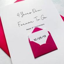 Load image into Gallery viewer, 4th Anniversary Card, 4 Years Down, Husband Anniversary Card, Boyfriend Anniversary Card, Anniversary card for Wife, Personalised