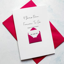 Load image into Gallery viewer, 4th Anniversary Card, 4 Years Down, Husband Anniversary Card, Boyfriend Anniversary Card, Anniversary card for Wife, Personalised