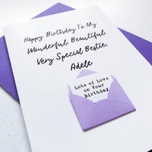 Load image into Gallery viewer, Very Special Bestie Birthday Card, Best Friend Birthday Card, Friend Birthday Card, Birthday card for friend, Personalised Card, For Her
