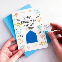 Load image into Gallery viewer, Dinosaur Birthday Card, For Son, Nephew, Grandson, For Him, Children's Birthday Card, Personalised Card for Boy, Any Age, Special Age