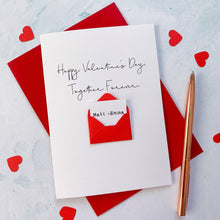 Load image into Gallery viewer, Personalised Together Forever Valentine&#39;s Envelope Card – Personalised husband Card – Card for husband wife – Valentine&#39;s Day card for wife