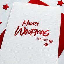 Load image into Gallery viewer, Personalised Happy Woofmas Christmas Card From Dog – Personalised Christmas Fur Baby Card – Card for wife husband from pet