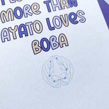 Load image into Gallery viewer, Kamisato Ayato &amp; Boba Genshin Impact Card, Husband Anniversary Card, Boyfriend Anniversary Card, Wife Anniversary, Geeky Anniversary Card