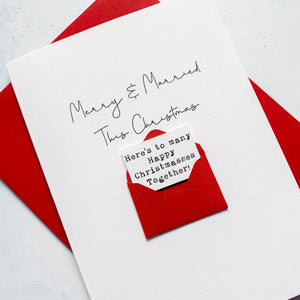 Merry & Married Christmas Card, Husband Christmas Card, Christmas card for Husband, Card for Wife, Card for Newlyweds, Married in 2022