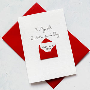 To My Wife on Valentine's Day Card, Husband Valentine's Card, Boyfriend Valentine's Card, Valentine's Day card for Wife, Personalised