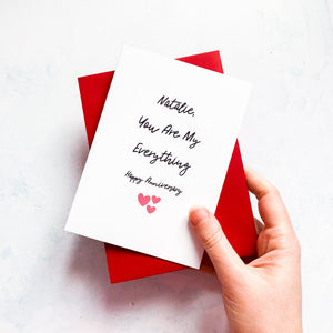 My Everything Anniversary Card, Girlfriend Anniversary Card, Anniversary card for Wife, Personalised card for Husband, Wife Anniversary