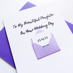To My Daughter on her Wedding Day Card, Wedding Card for daughter, Wedding Card for bride, On your wedding day card, Congratulations Card