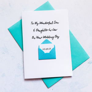To My Son & Daughter-In-Law on his Wedding Day Card, Wedding Card for daughter, For Couple, On your wedding day card, Congratulations Card