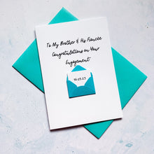 Load image into Gallery viewer, To My Brother and his Fiancee Congratulations card, Engagement card, Congratulations on your engagement, card for brother, card for couple