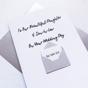 To Our Daughter & Son-In-Law on her Wedding Day Card, Wedding Card for daughter, For Couple, On your wedding day card, Congratulations Card