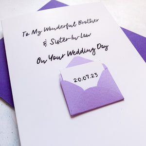 To My Brother & Sister-In-Law on his Wedding Day Card, Wedding Card for brother, For Couple, On your wedding day card, Congratulations Card