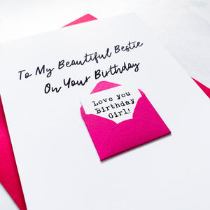 To My Beautiful Bestie Birthday Card, Best Friend Birthday Card, Friend Birthday Card, Birthday card for friend, Personalised Card, For Her