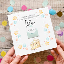 Load image into Gallery viewer, Personalised Granddaughter Card – Confetti Cake Design Birthday Greeting, Custom Name