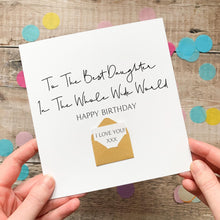 Load image into Gallery viewer, Female Birthday Card – Handmade Daughter Keepsake With Secret Message Envelope