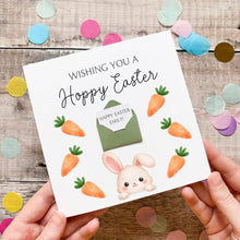 Load image into Gallery viewer, Hoppy Easter Card – Personalised Cute Bunny Greeting With Secret Message