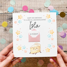 Load image into Gallery viewer, Personalised Granddaughter Card – Confetti Cake Design Birthday Greeting, Custom Name