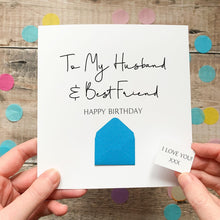 Load image into Gallery viewer, Husband Birthday Card - Personalised Partner Gift With Custom Age &amp; Mini Envelope