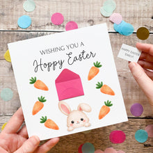 Load image into Gallery viewer, Hoppy Easter Card – Personalised Cute Bunny Greeting With Secret Message