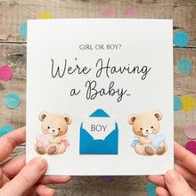 Load image into Gallery viewer, Gender Reveal Card - Personalised Baby Announcement With Doctor Envelope Surprise