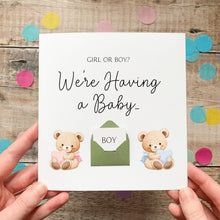 Load image into Gallery viewer, Gender Reveal Card - Personalised Baby Announcement With Doctor Envelope Surprise