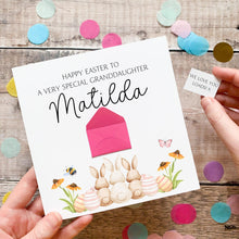 Load image into Gallery viewer, Personalised Easter Card - Gift For Grandson | Handmade Silk Card, Spring Theme Design