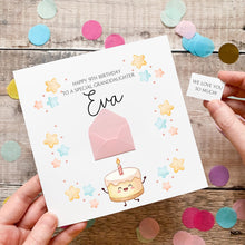 Load image into Gallery viewer, Personalised Birthday Card – Cute Pink Gift Card With Cake Theme Design