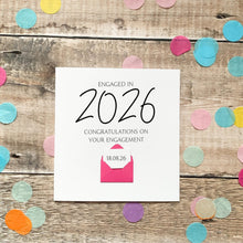 Load image into Gallery viewer, Personalised Engagement Card Featuring Custom Message Envelope – Elegant Silk Card, UK Handmade