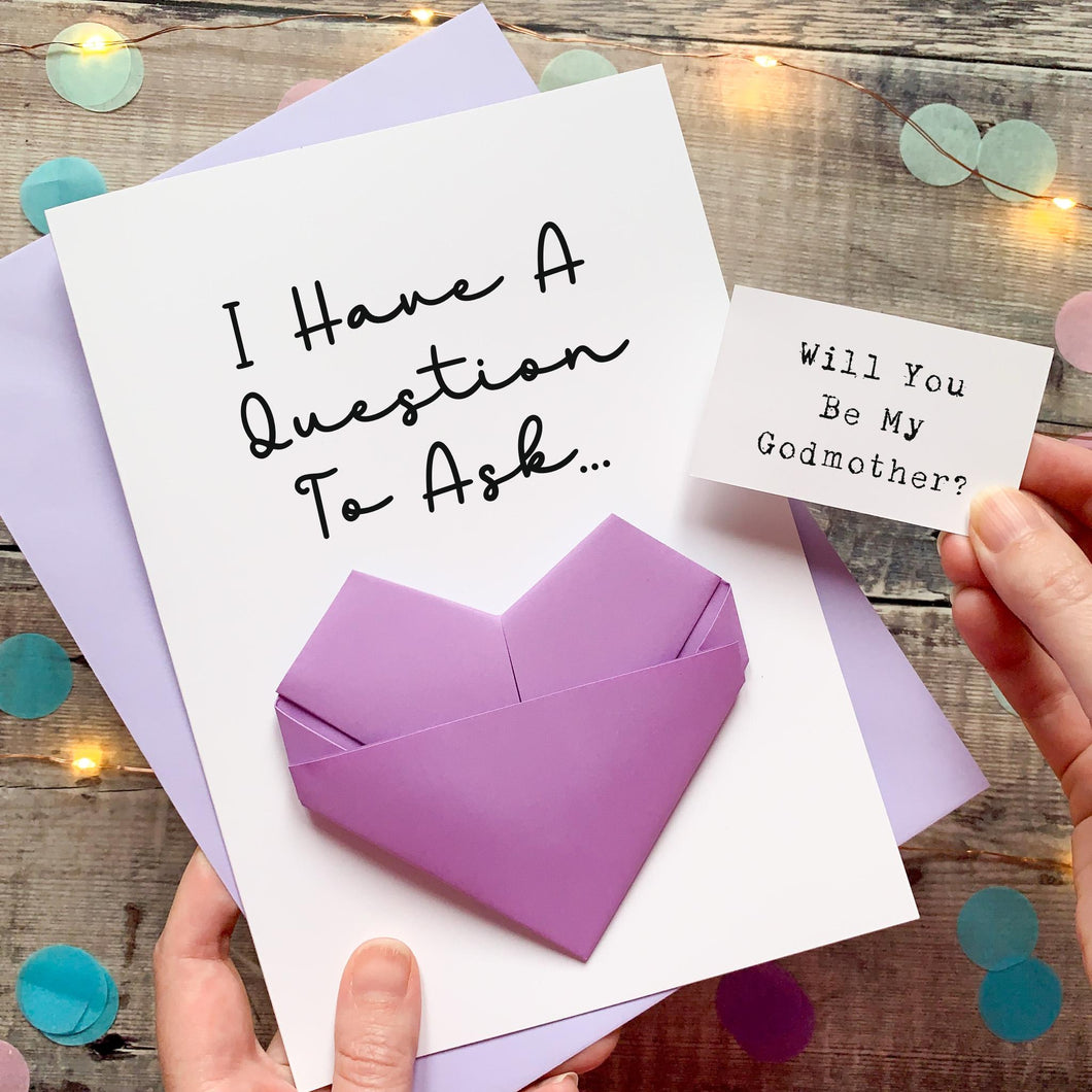 Godparent Proposal Card - Handmade Origami Heart Keepsake Gift | Personalised