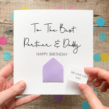Load image into Gallery viewer, Personalised Fiancé Card – Premium Silk Square Birthday Card With Keepsake Message