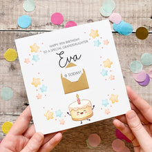Load image into Gallery viewer, Personalised Birthday Card – Cute Pink Gift Card With Cake Theme Design