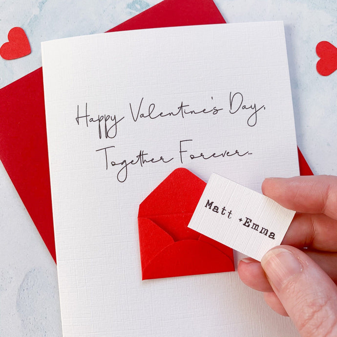 Personalised Together Forever Valentine's Envelope Card