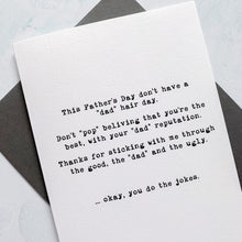 Load image into Gallery viewer, Dad Jokes Father&#39;s Day Card