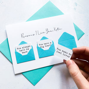 Personalised Reasons I Love You Valentine's/Anniversary Card