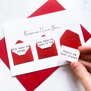 Personalised Reasons I Love You Valentine's/Anniversary Card