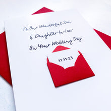 Load image into Gallery viewer, To Our Son &amp; Daughter-In-Law on his Wedding Day Card