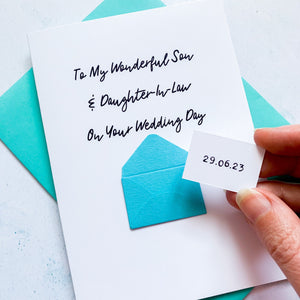To My Son & Daughter-In-Law on his Wedding Day Card