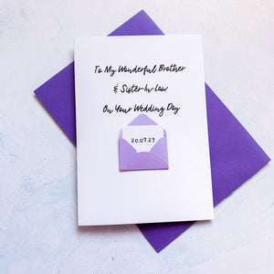 To My Brother & Sister-In-Law on his Wedding Day Card
