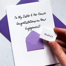 Load image into Gallery viewer, To My Sister and her Fiancee Congratulations on your Engagement card