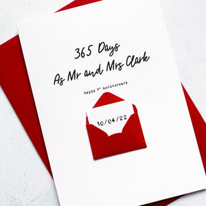 365 Days 1st Anniversary Card