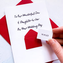 Load image into Gallery viewer, To Our Son &amp; Daughter-In-Law on his Wedding Day Card