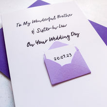Load image into Gallery viewer, To My Brother &amp; Sister-In-Law on his Wedding Day Card