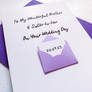 To My Brother & Sister-In-Law on his Wedding Day Card