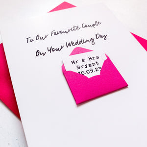 To Our Favourite Couple on your Wedding Day Card, Card For Couple, On your wedding day, Congratulations Card, Personalised Wedding Card