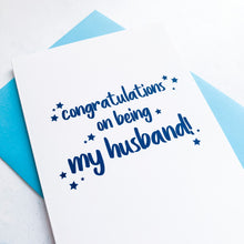 Load image into Gallery viewer, Congratulations Husband Anniversary Card, Husband Anniversary Card, Funny Anniversary Card, Anniversary card for Husband, Humorous card