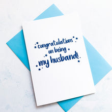 Load image into Gallery viewer, Congratulations Husband Anniversary Card, Husband Anniversary Card, Funny Anniversary Card, Anniversary card for Husband, Humorous card