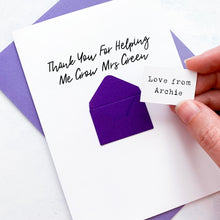 Load image into Gallery viewer, Teacher Thank You Card, Personalised Thank You Teacher Card, Helping Me Grow, Teacher Gift, Teaching Assistant, End Of Term Gift For Teacher