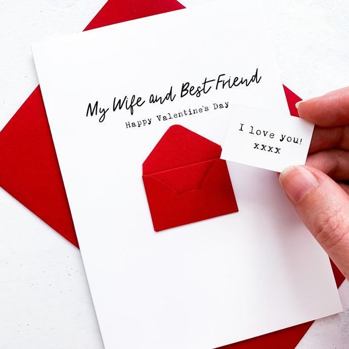 My Wife & Best Friend Valentine's Day Card, Wife Valentine's Card, Partner Valentine's Card, Valentines Day card for Wife, Personalised Card