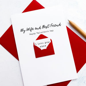 My Wife & Best Friend Valentine's Day Card, Wife Valentine's Card, Partner Valentine's Card, Valentines Day card for Wife, Personalised Card