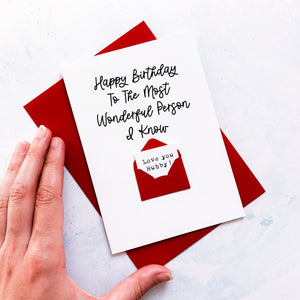 Most Wonderful Husband Birthday Card, Husband Birthday Card, Partner Birthday Card, Birthday card for Him, Personalised Card, Special Age